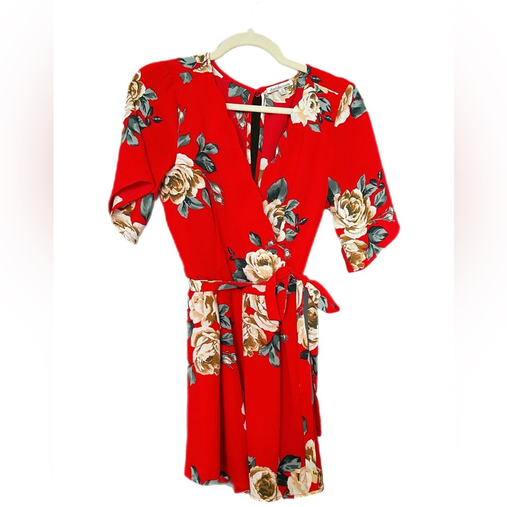 Charlotte Russe Floral Romper, Scalloped Neckline